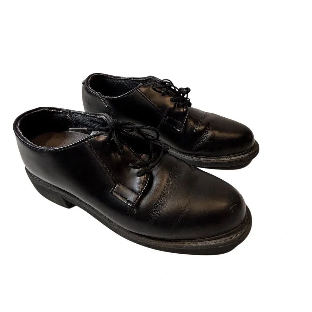 Bates Men's Black Leather Lace-Up Work Oxford Shoes Size‎ 6.5